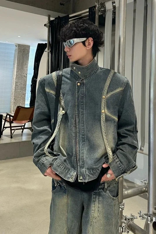 Men Jacket American Vintage Denim Jacket