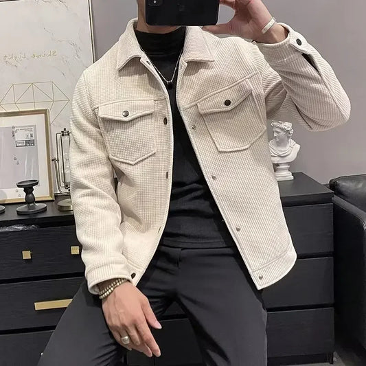 Winter Fashion Jacket Men's Lapel